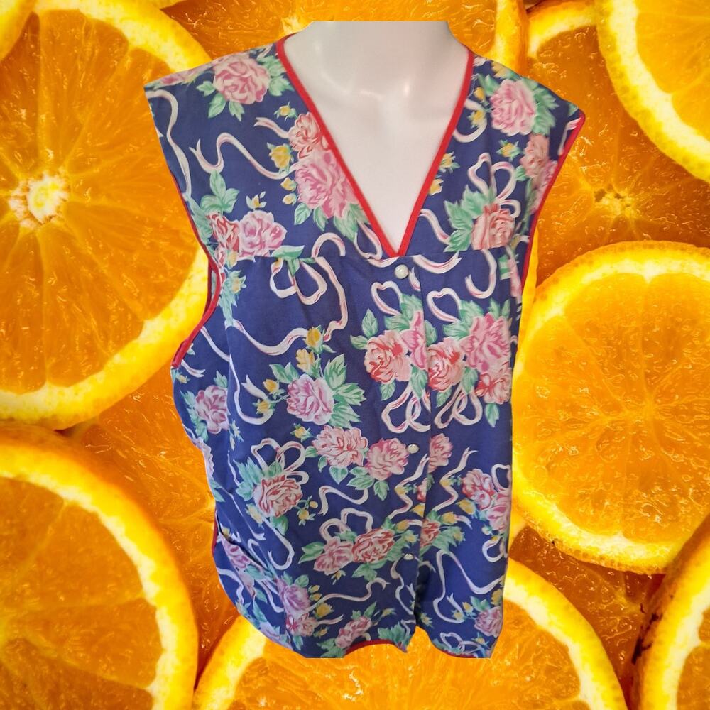 Artistic Creation Floral Snap Up Sleeveless Smock Size 1X‎